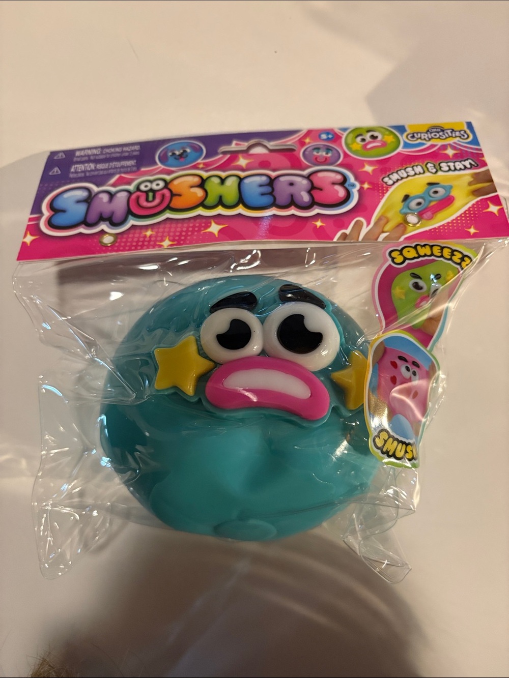 VIRAL ORB Smushers Blue/teal Funny Face Squishy Sensory Fidget Toy NEW Sealed 🩵
